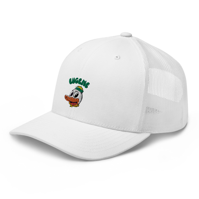 Eugene Oregon Ducks vintage snapback hat - white front