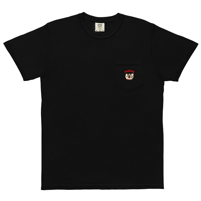 Madison Wisconsin Badgers vintage pocket t-shirt - black front