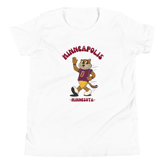 Minneapolis Minnesota Golden Gophers vintage youth t-shirt - white front