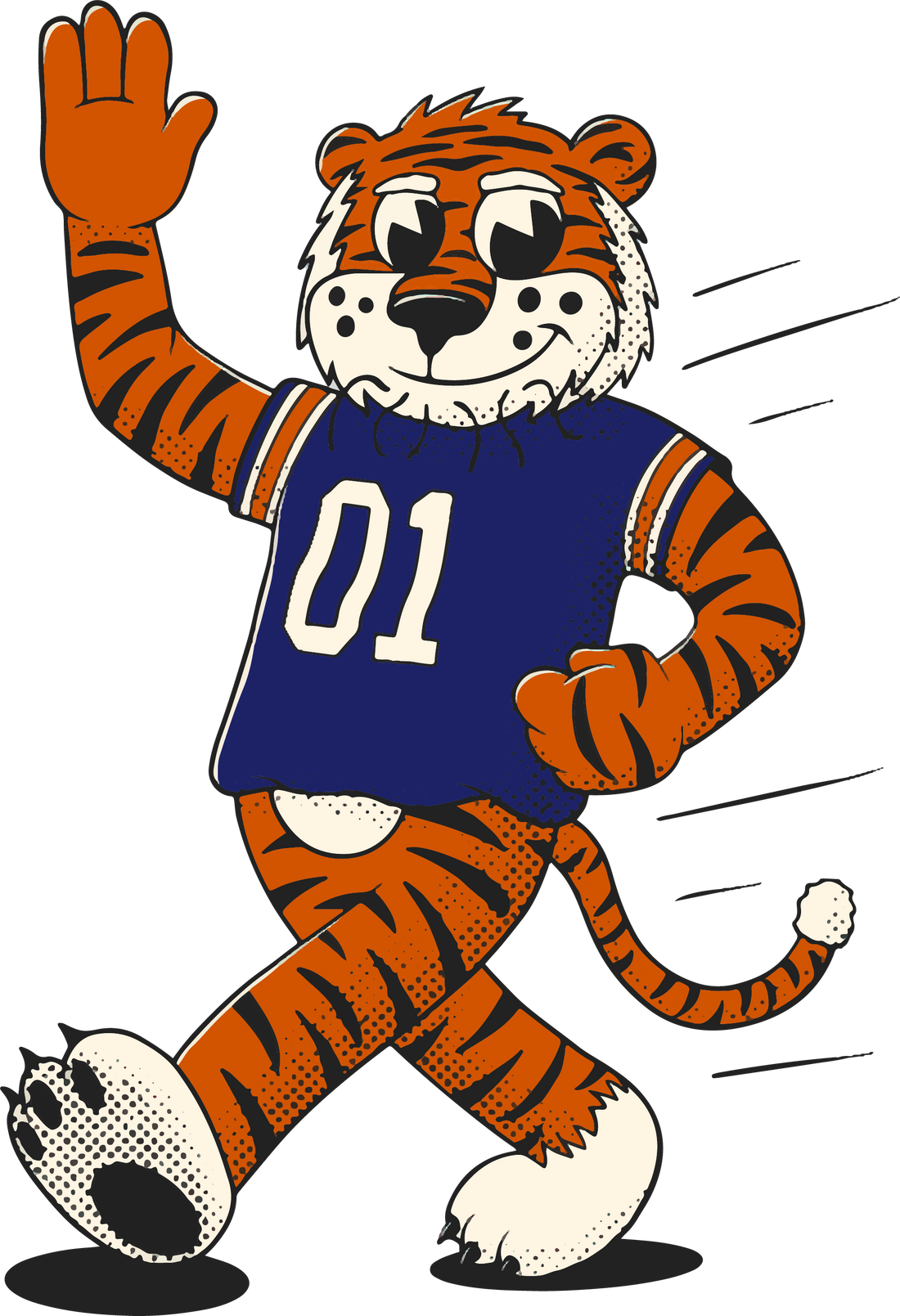 Vintage Auburn Tigers mascot illustration