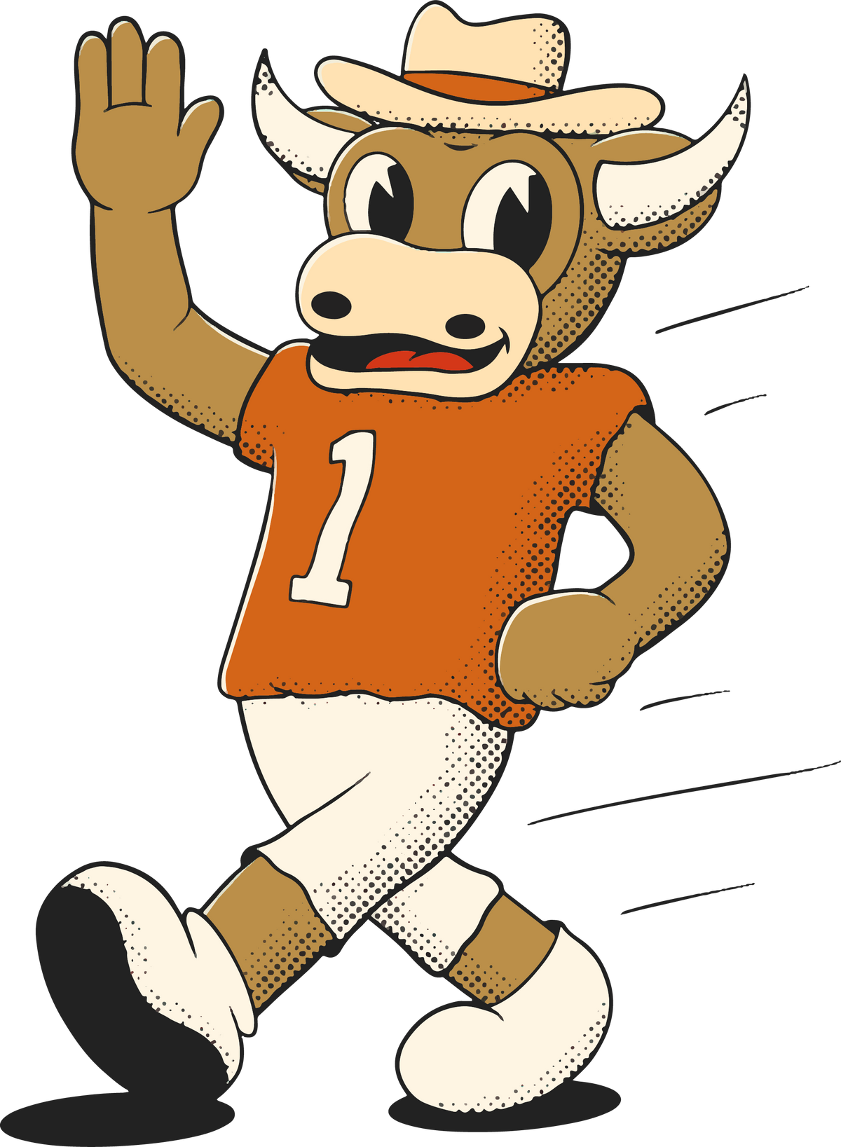 Vintage Austin Longhorns mascot illustration