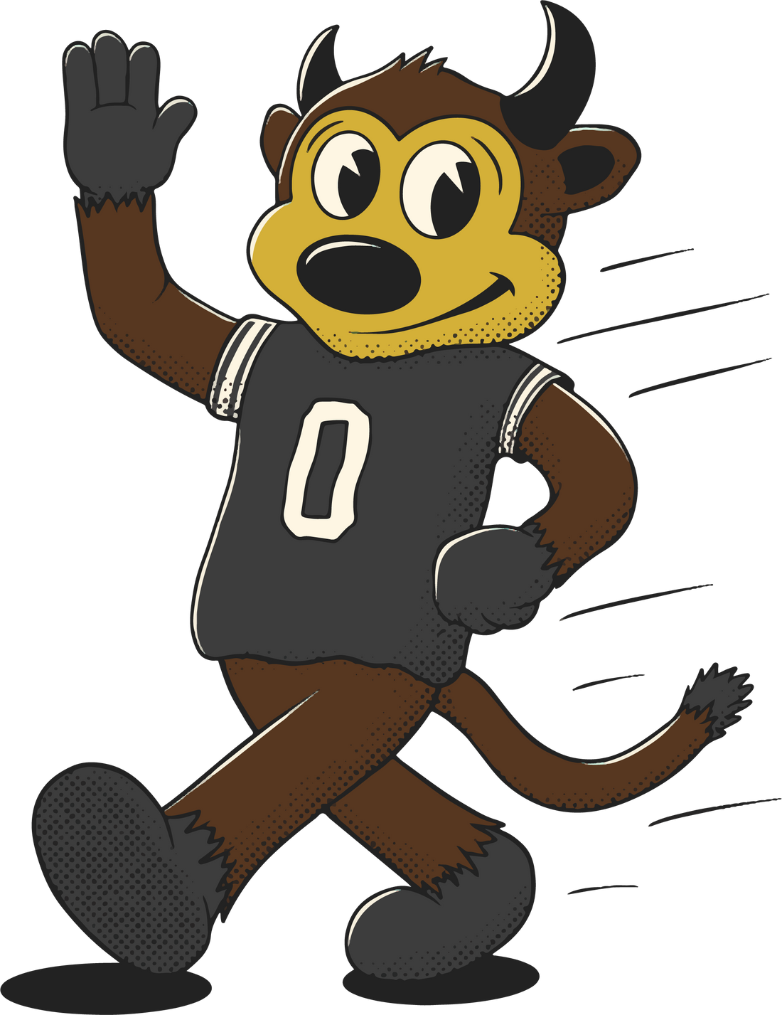Vintage Boulder Buffaloes mascot illustration