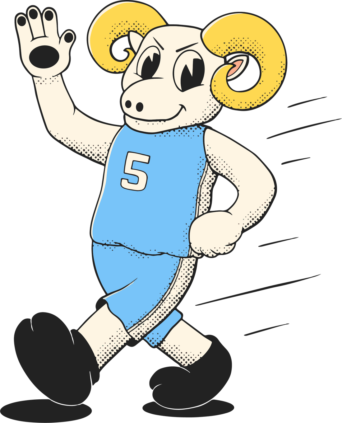 Vintage Chapel Hill Tar Heels mascot illustration