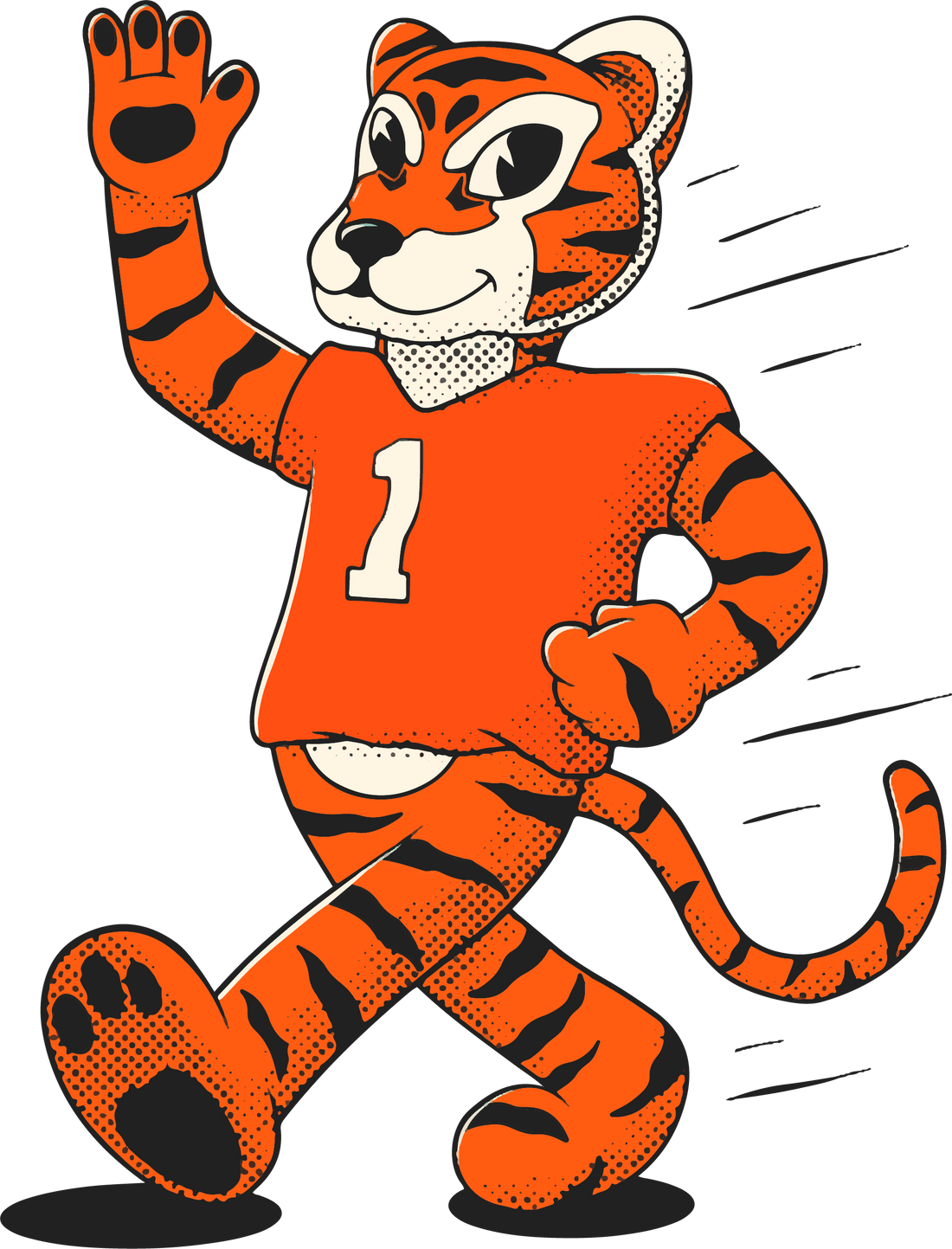 Vintage Clemson Tigers mascot illustration