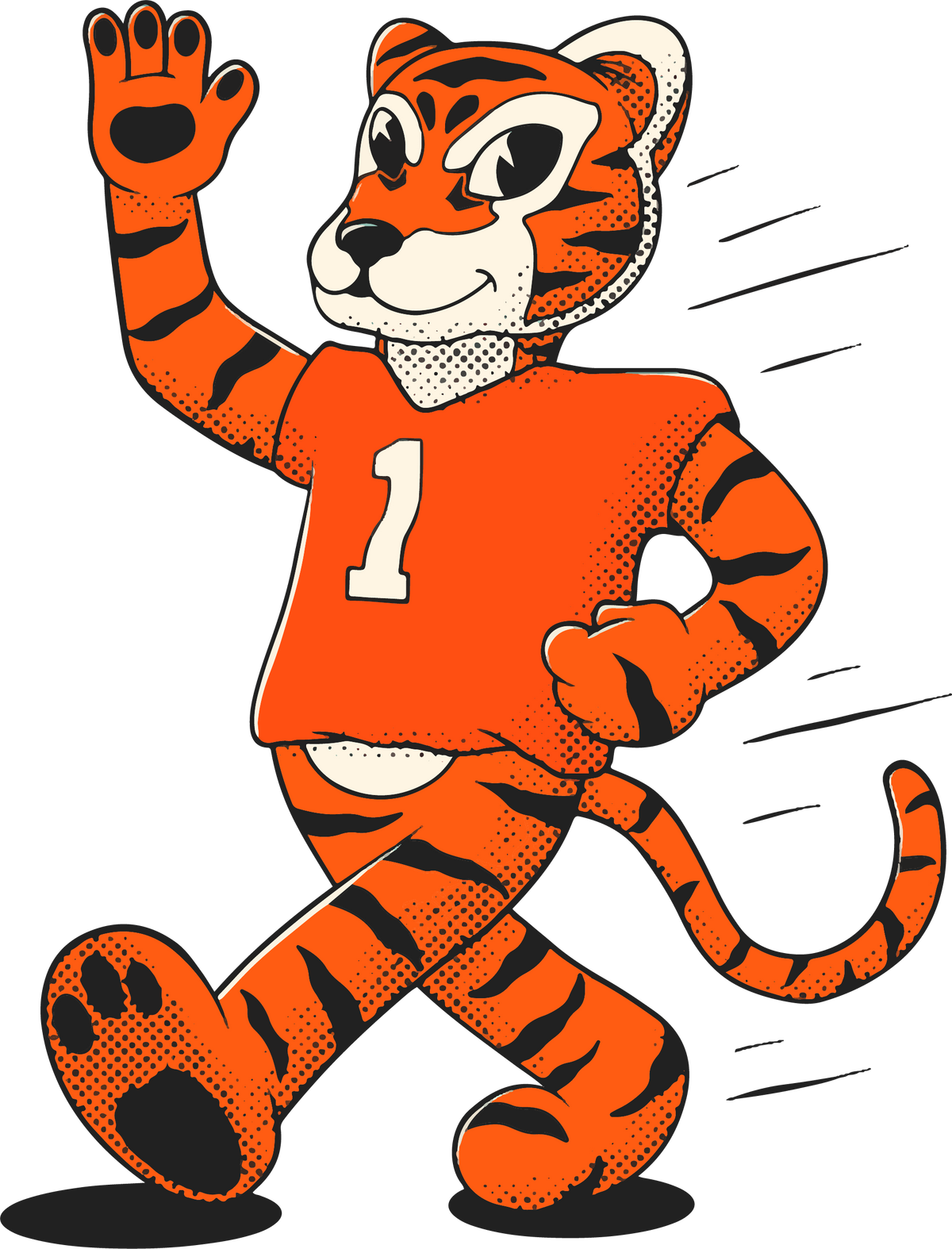 Vintage Clemson Tigers mascot illustration