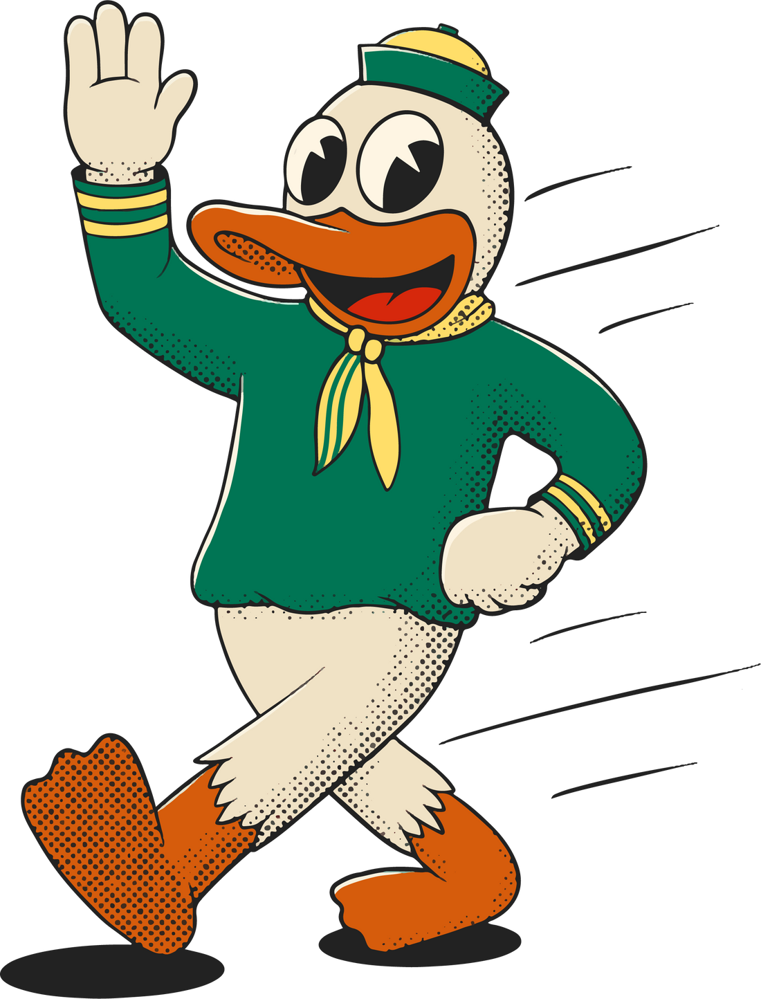Vintage Eugene Ducks mascot illustration