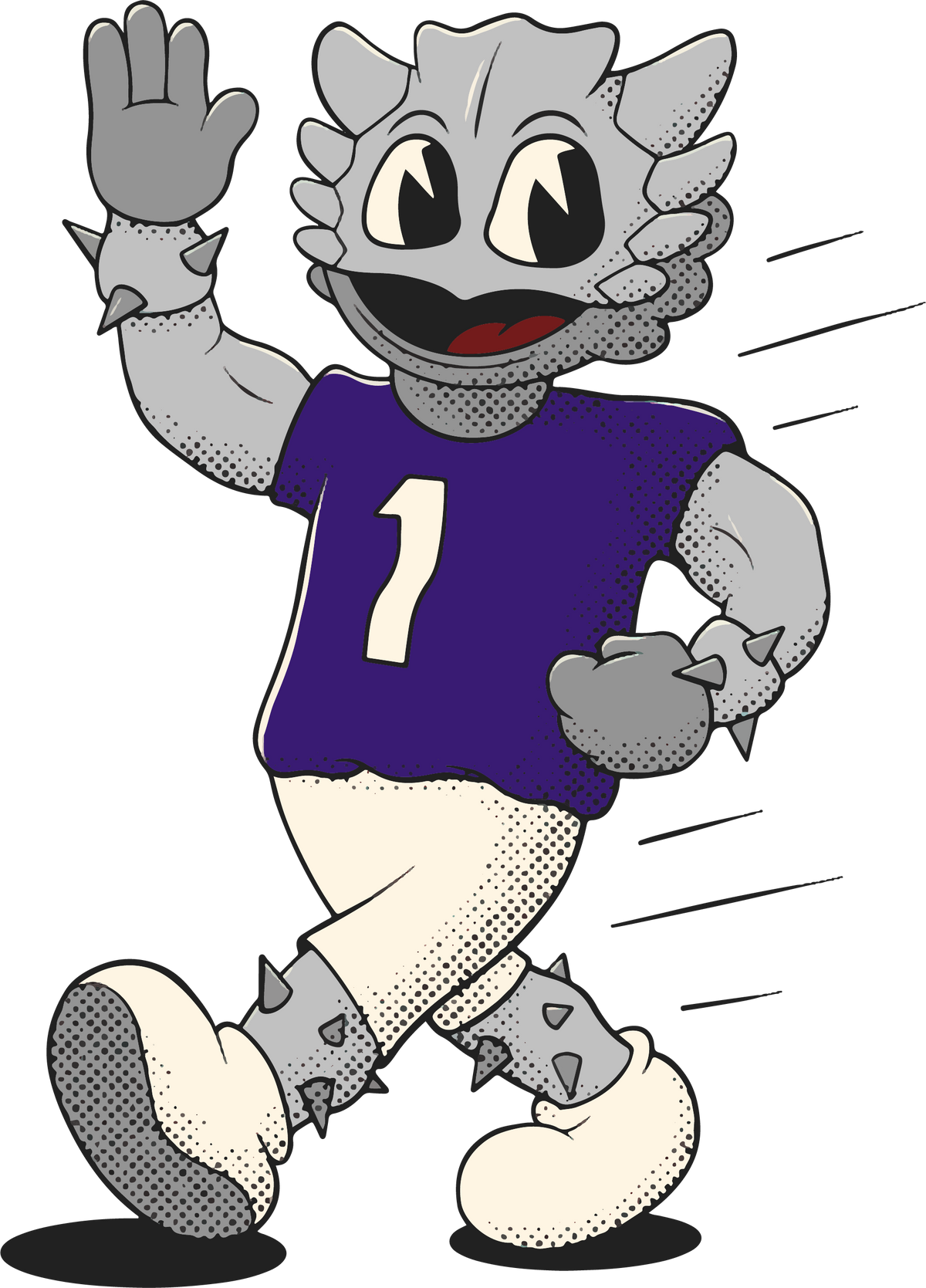 Vintage Fort Worth Horned Frogs mascot illustration