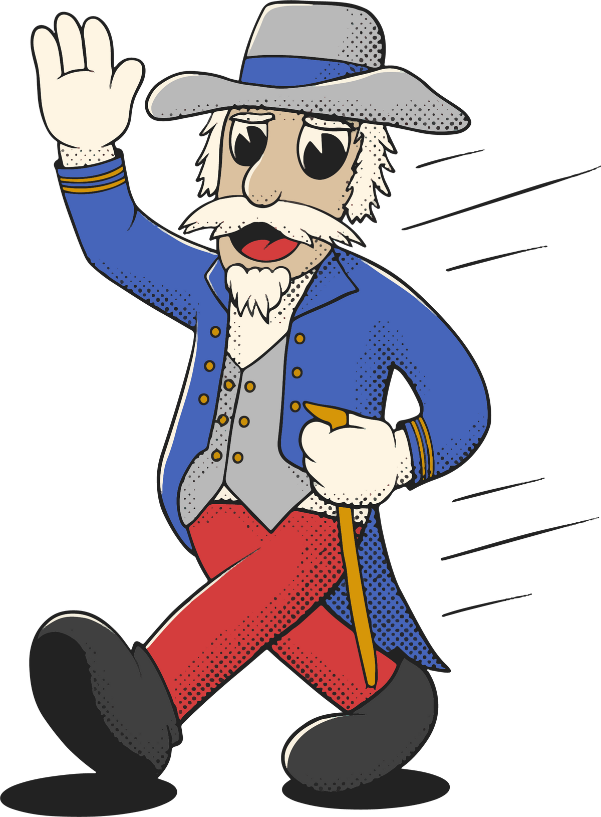 Vintage Oxford Rebels mascot illustration