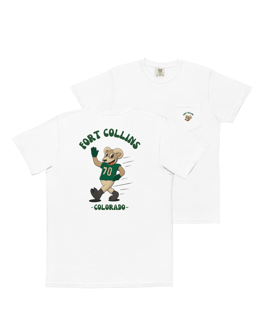 Fort Collins Colorado State Rams vintage pocket t-shirt