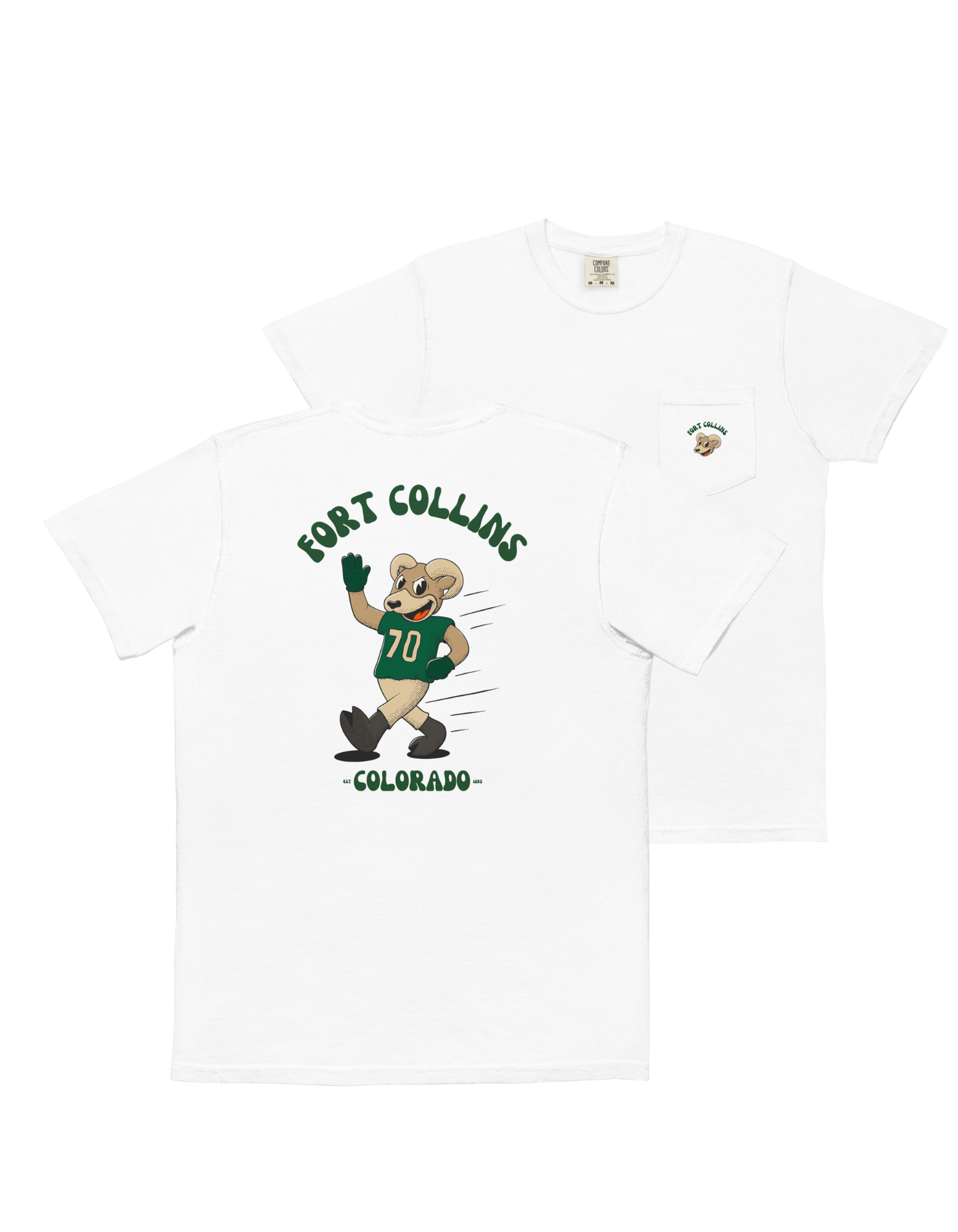 Fort Collins Colorado State Rams vintage pocket t-shirt