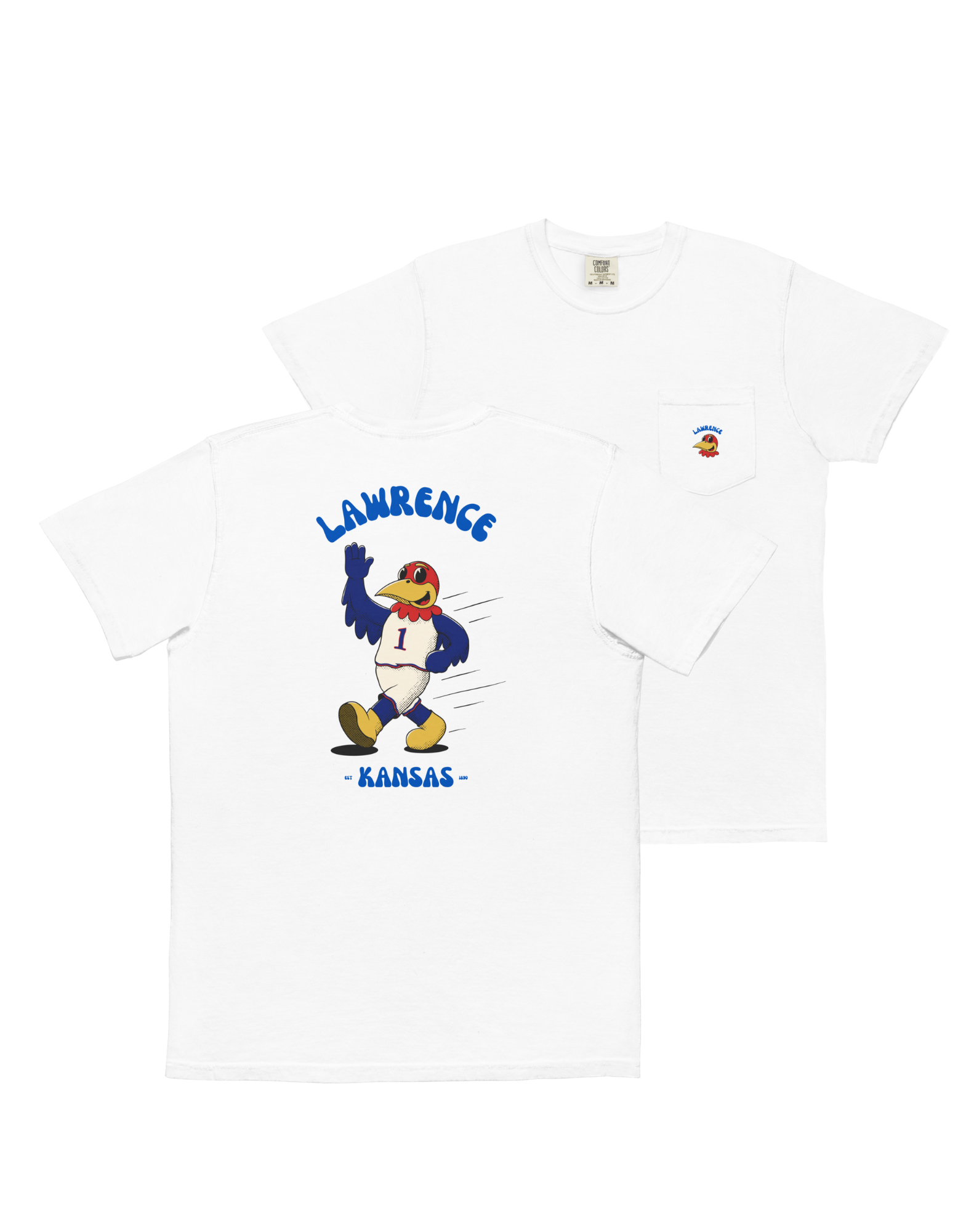 Lawrence Kansas Jayhawks vintage pocket t-shirt