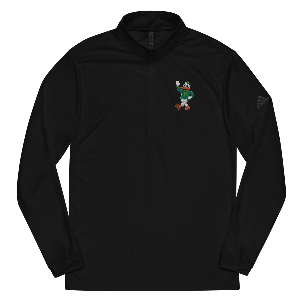 Eugene Oregon Ducks vintage quarter zip - black front