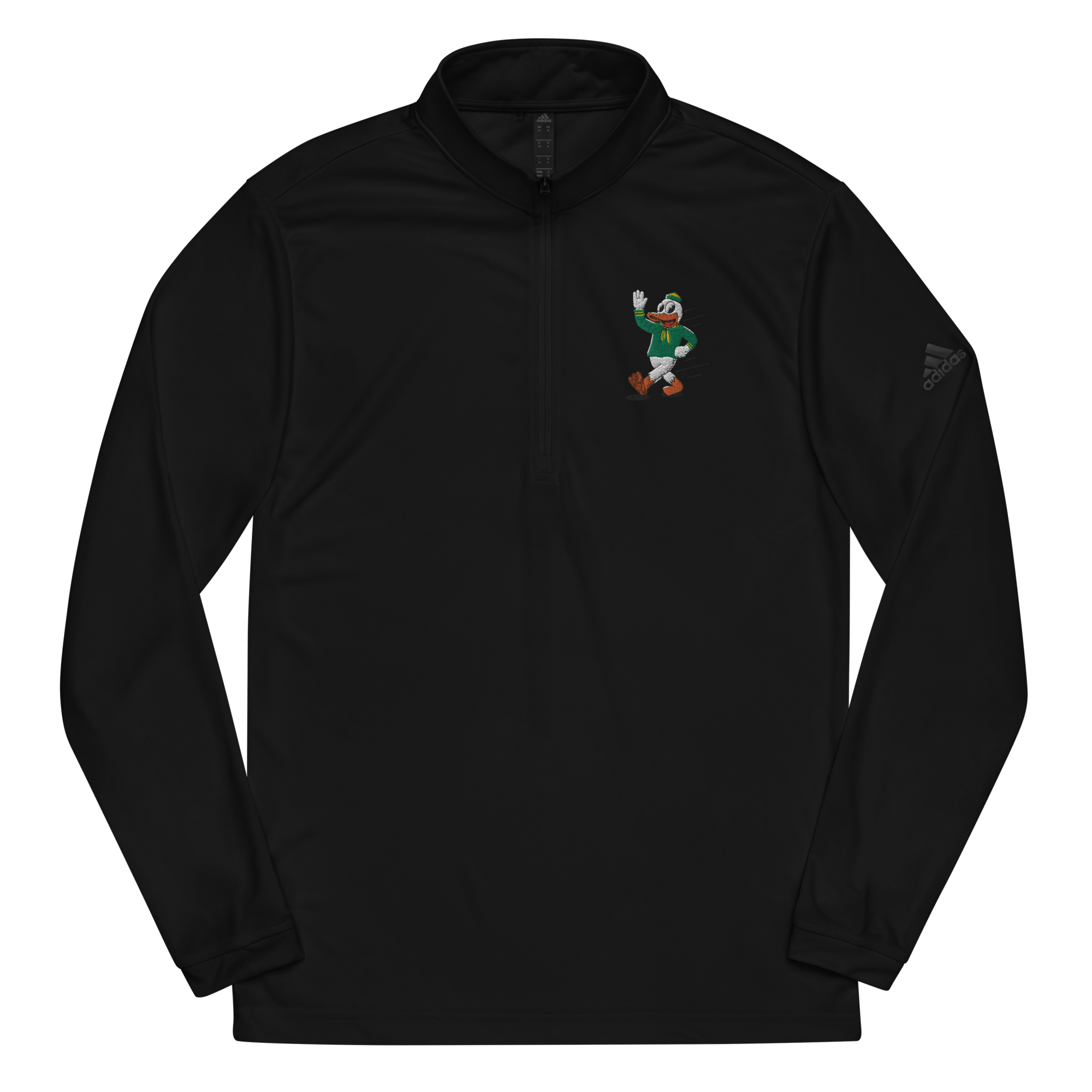 Eugene Oregon Ducks vintage quarter zip - black front