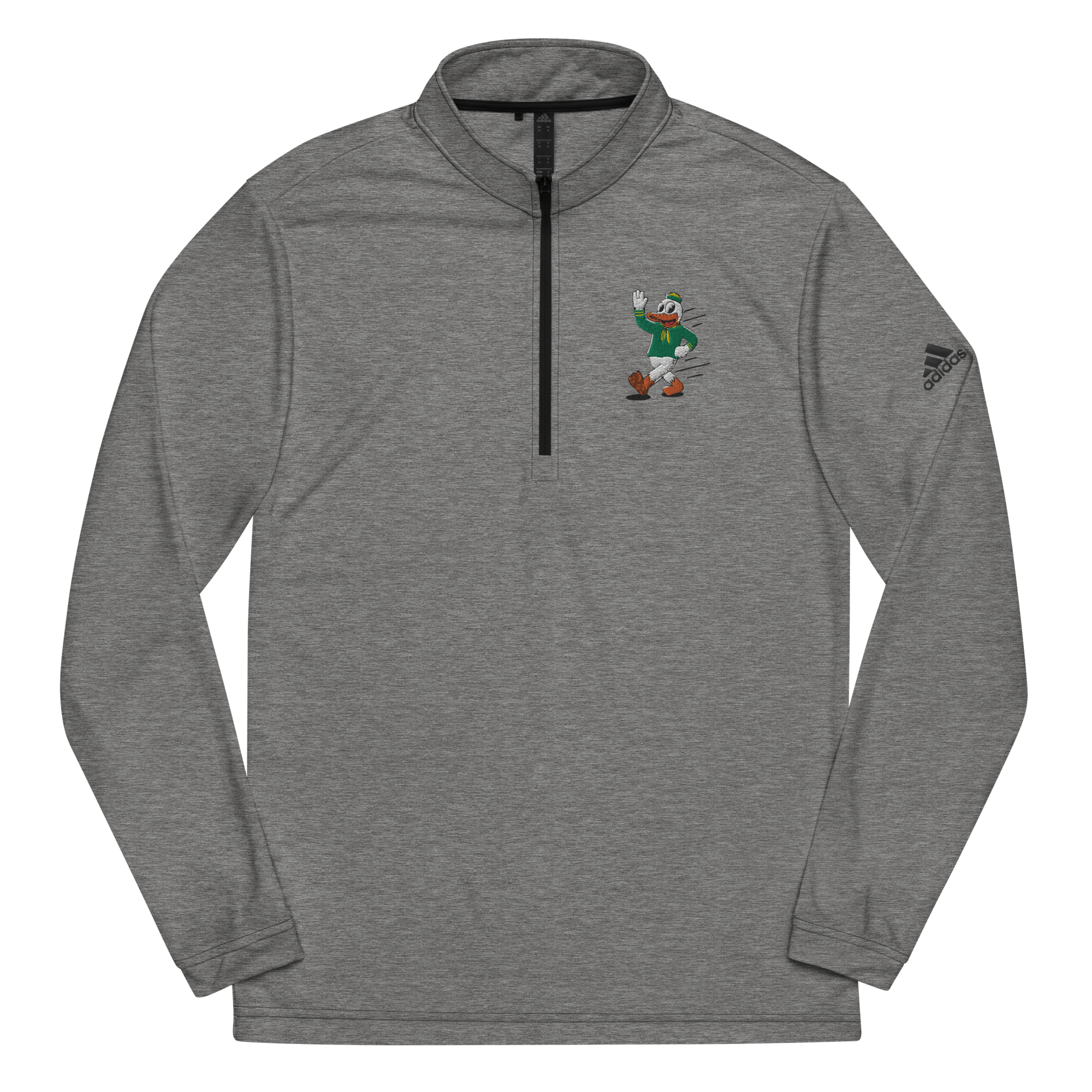 Eugene Oregon Ducks vintage quarter zip - black front