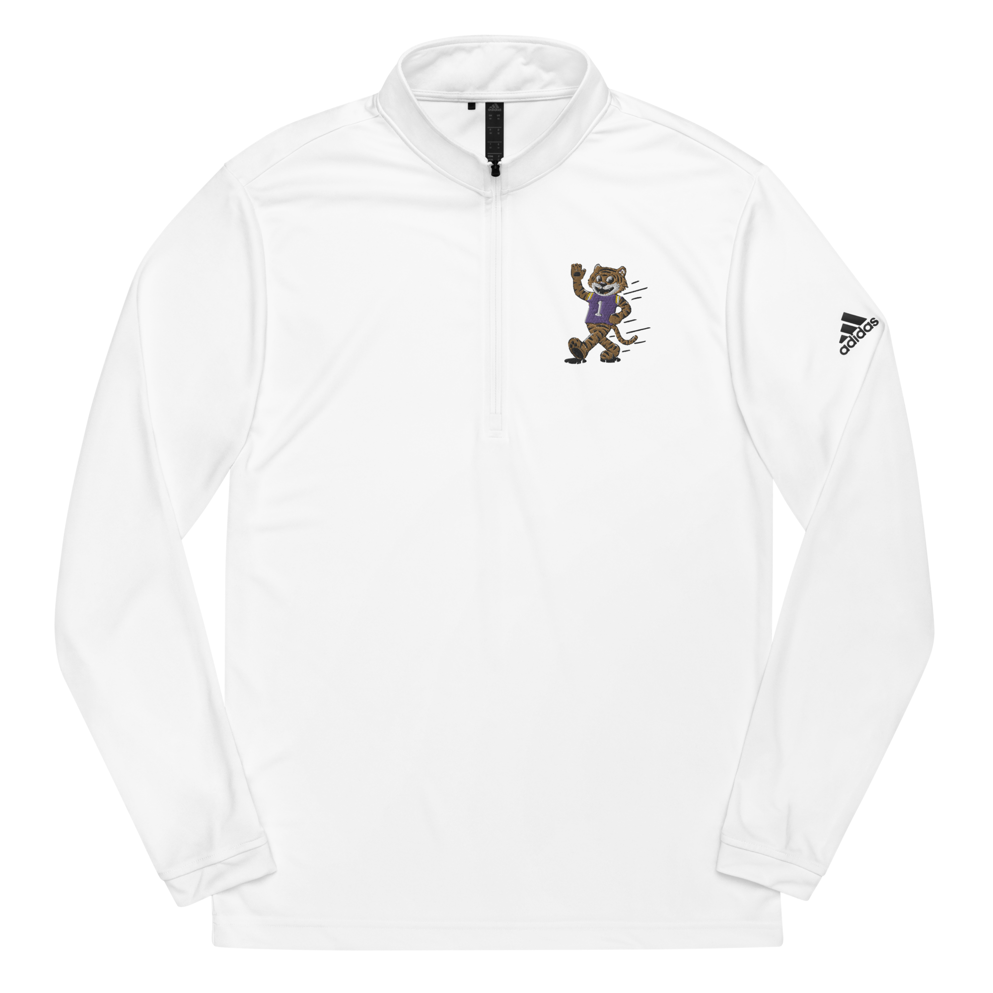 Baton Rouge LSU Tigers vintage quarter zip - white front