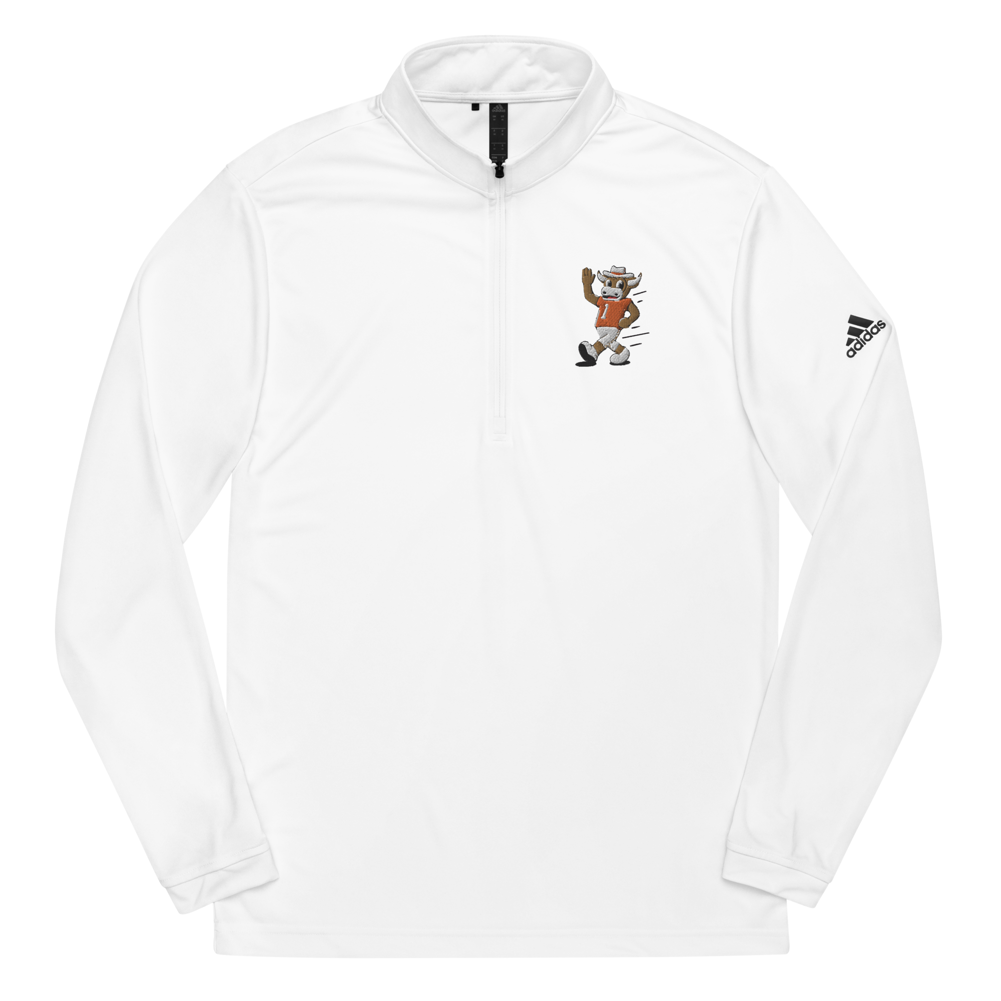 Austin Texas Longhorns vintage quarter zip - white front