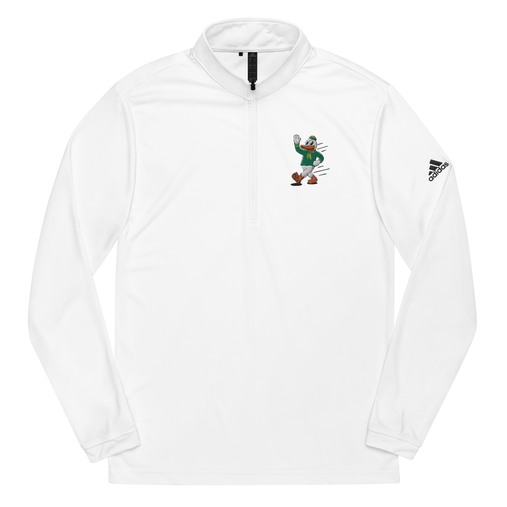 Eugene Oregon Ducks vintage quarter zip - white front