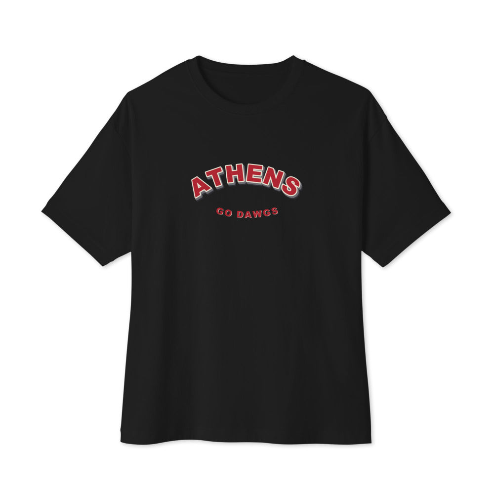 Athens '90s oversized tee — Black (front)
