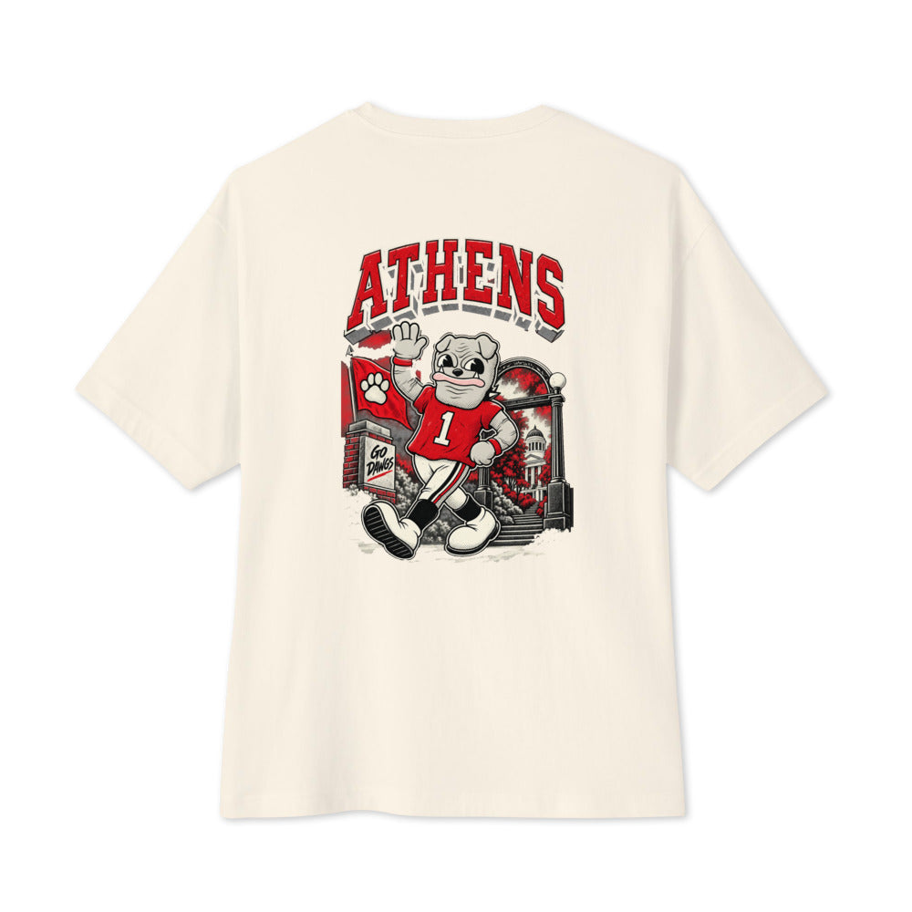 Athens '90s oversized tee — Natural (back)