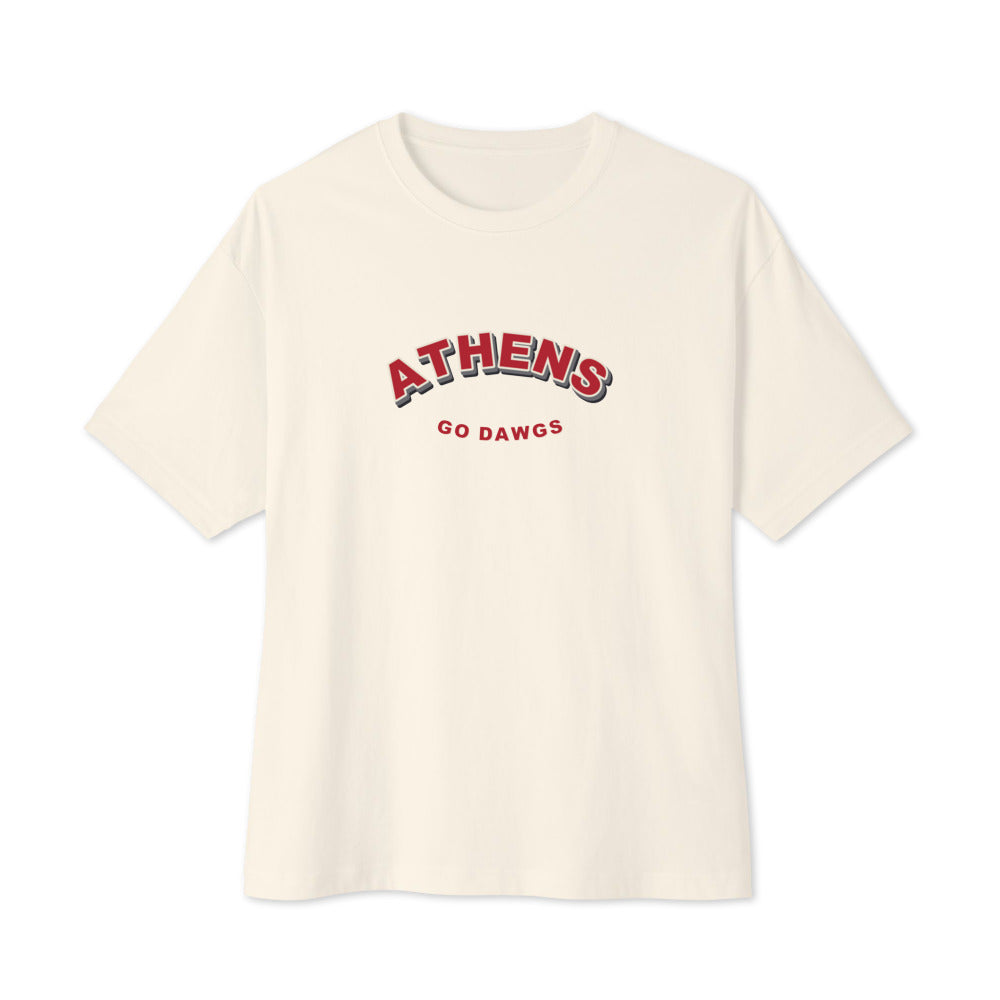 Athens '90s oversized tee — Natural (front)