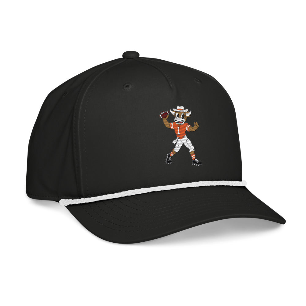 Texas Longhorns Quarterback rope hat — Black (rightfront)