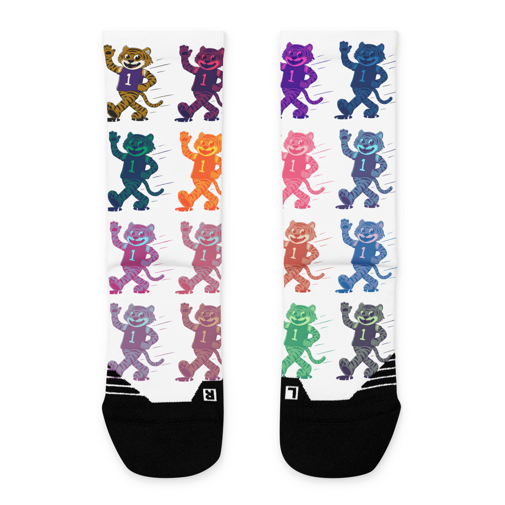 Baton Rouge LSU Tigers vintage socks - white front
