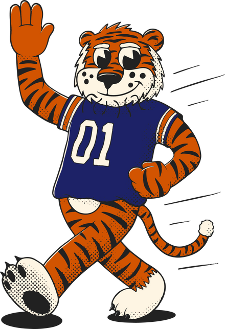 Auburn Tigers vintage walking mascot