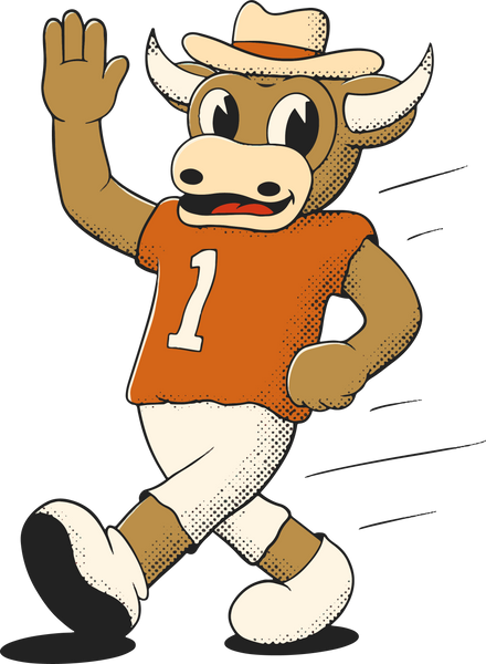 Texas Longhorns vintage walking mascot