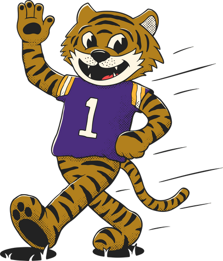LSU Tigers vintage walking mascot