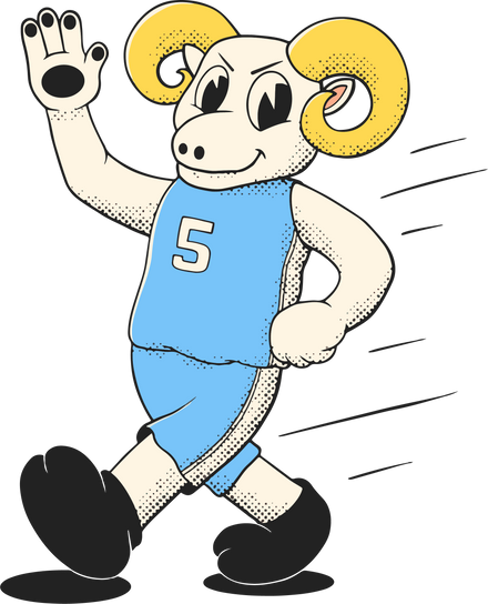 North Carolina Tar Heels vintage walking mascot