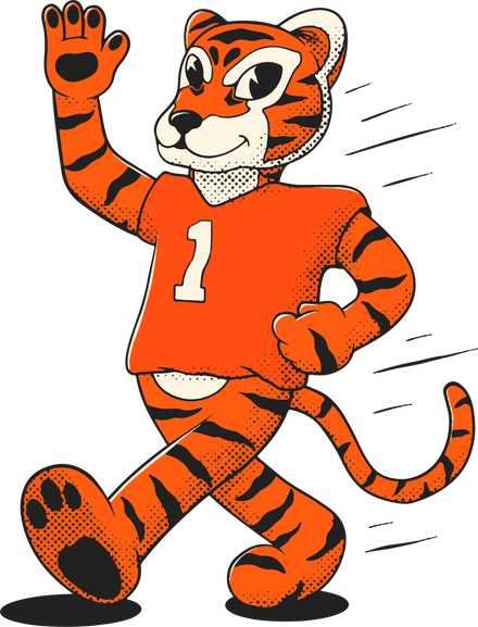 Clemson Tigers vintage walking mascot