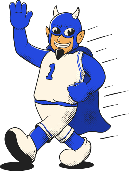 Duke Blue Devils vintage walking mascot