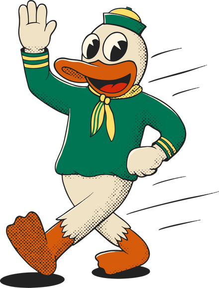 Oregon Ducks vintage walking mascot