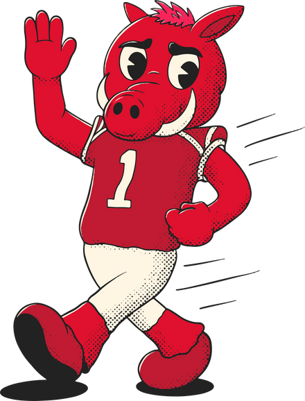 Arkansas Razorbacks vintage walking mascot