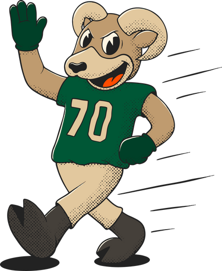 Colorado State Rams vintage walking mascot