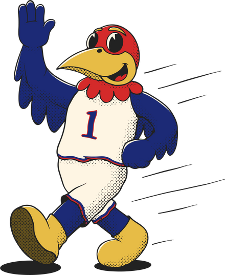 Kansas Jayhawks vintage walking mascot
