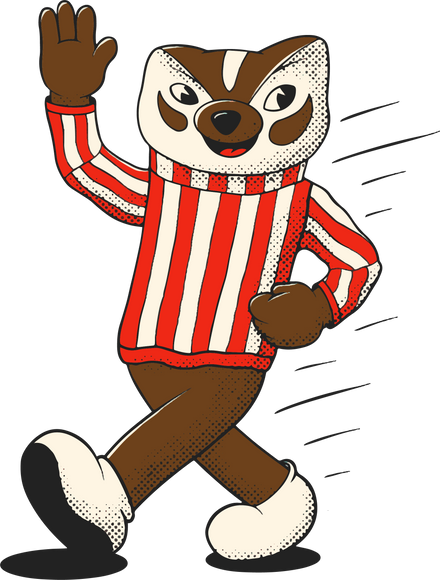 Wisconsin Badgers vintage walking mascot