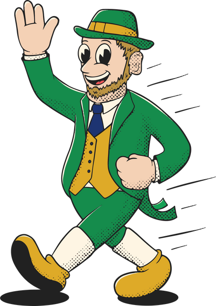 Notre Dame Fighting Irish vintage walking mascot