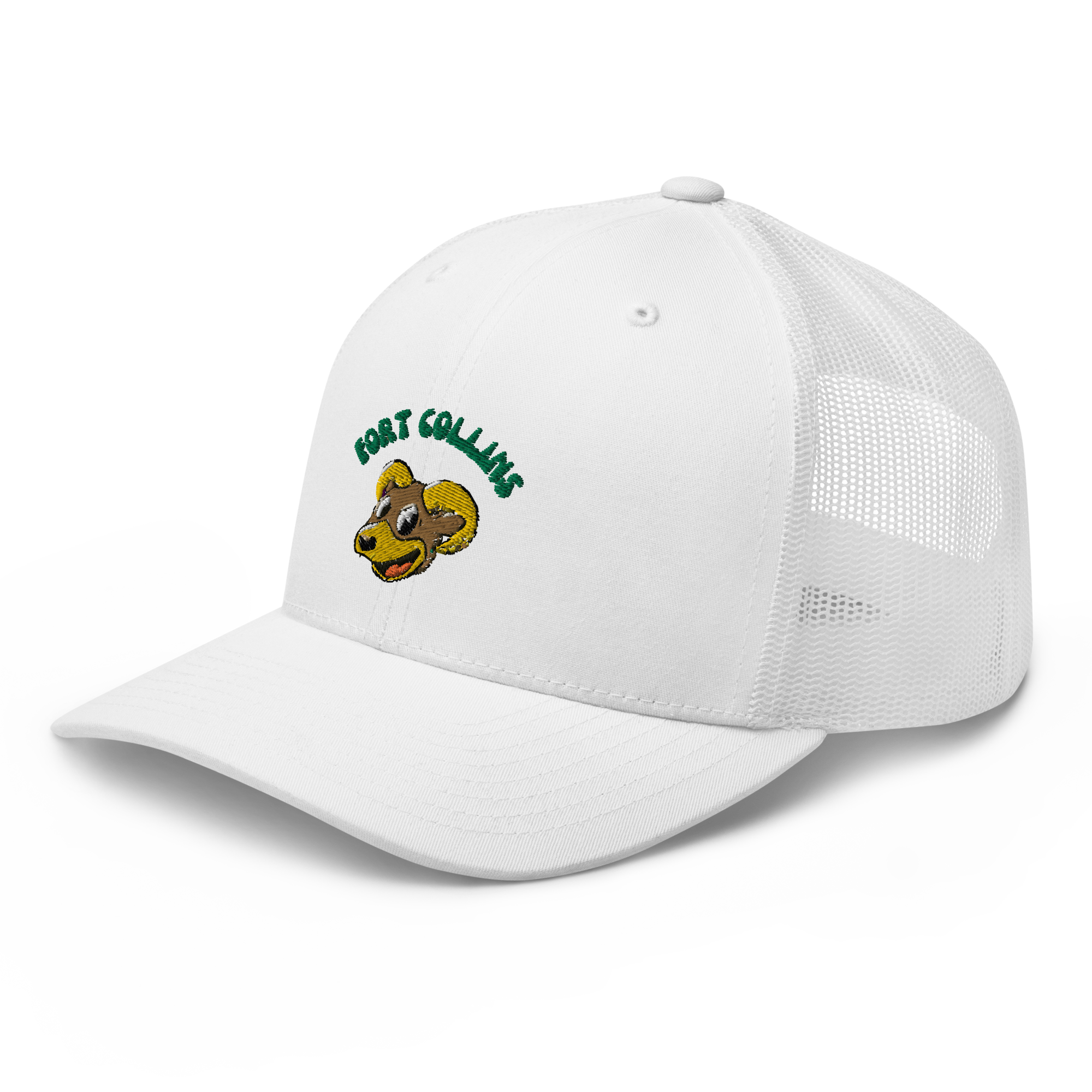 Fort Collins Colorado State Rams vintage snapback hat - white front
