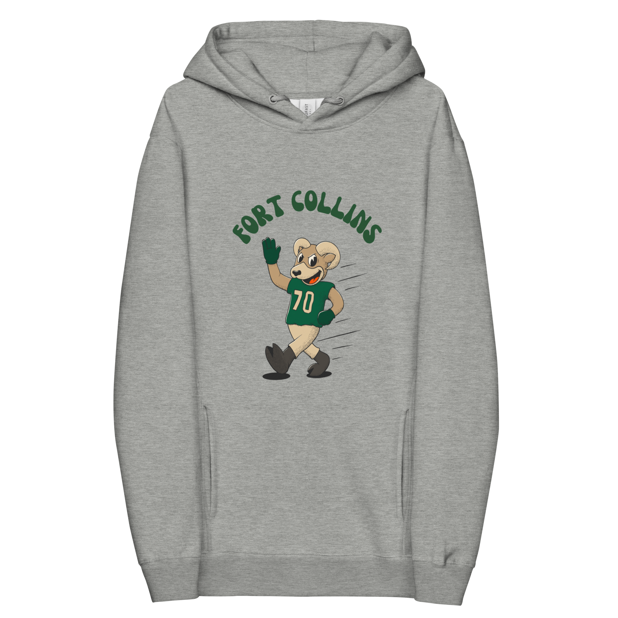 Fort Collins Colorado State Rams vintage hoodie - grey front