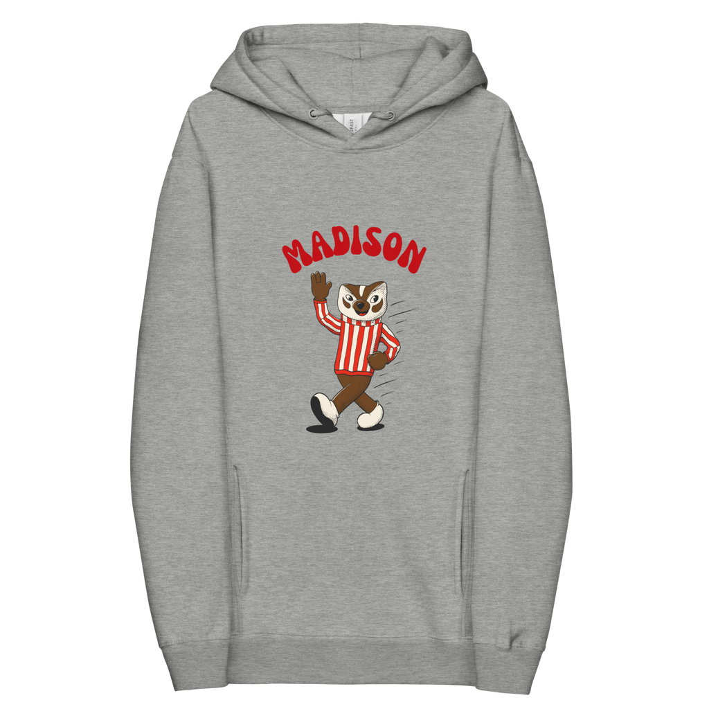 Madison Wisconsin Badgers vintage hoodie - grey front