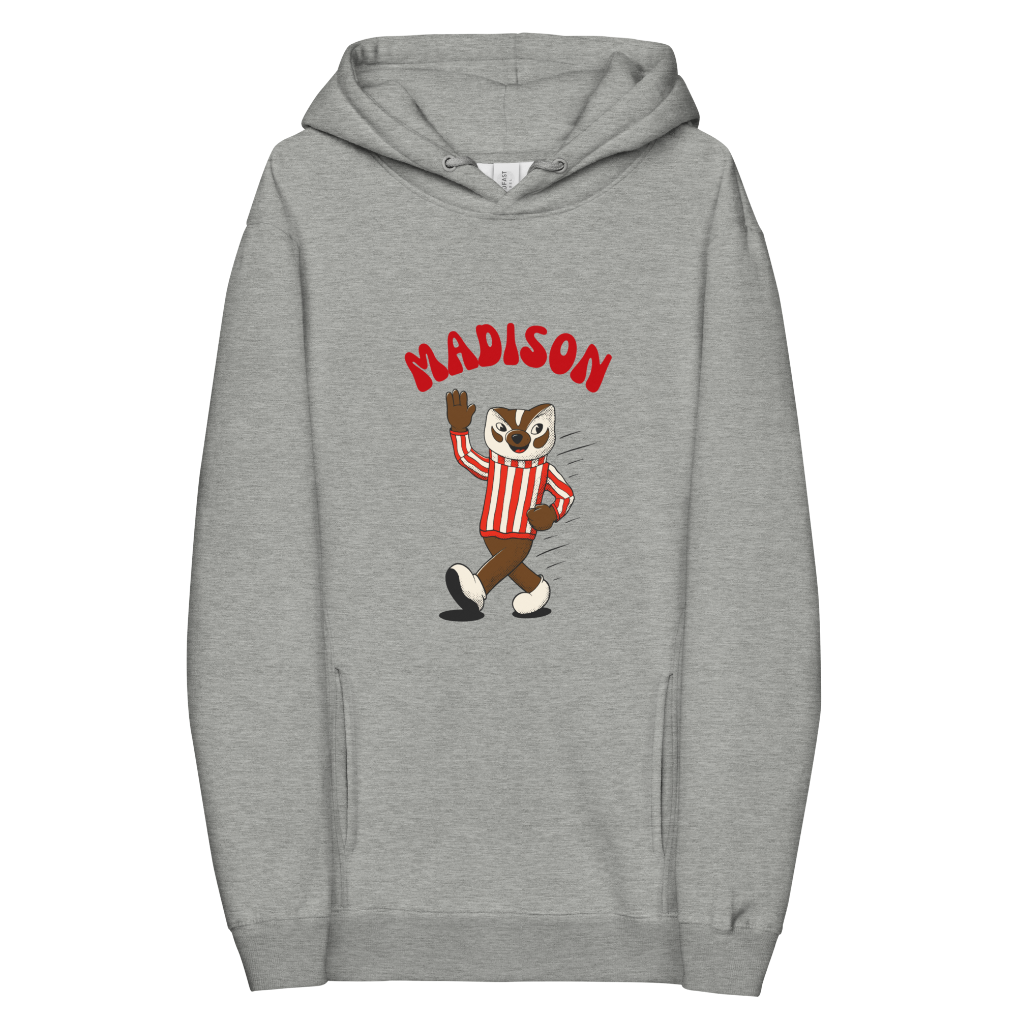 Madison Wisconsin Badgers vintage hoodie - grey front