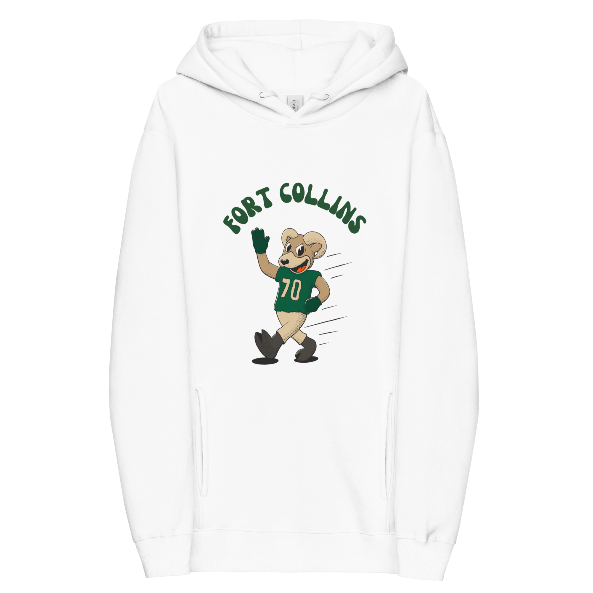 Fort Collins Colorado State Rams vintage hoodie - white front