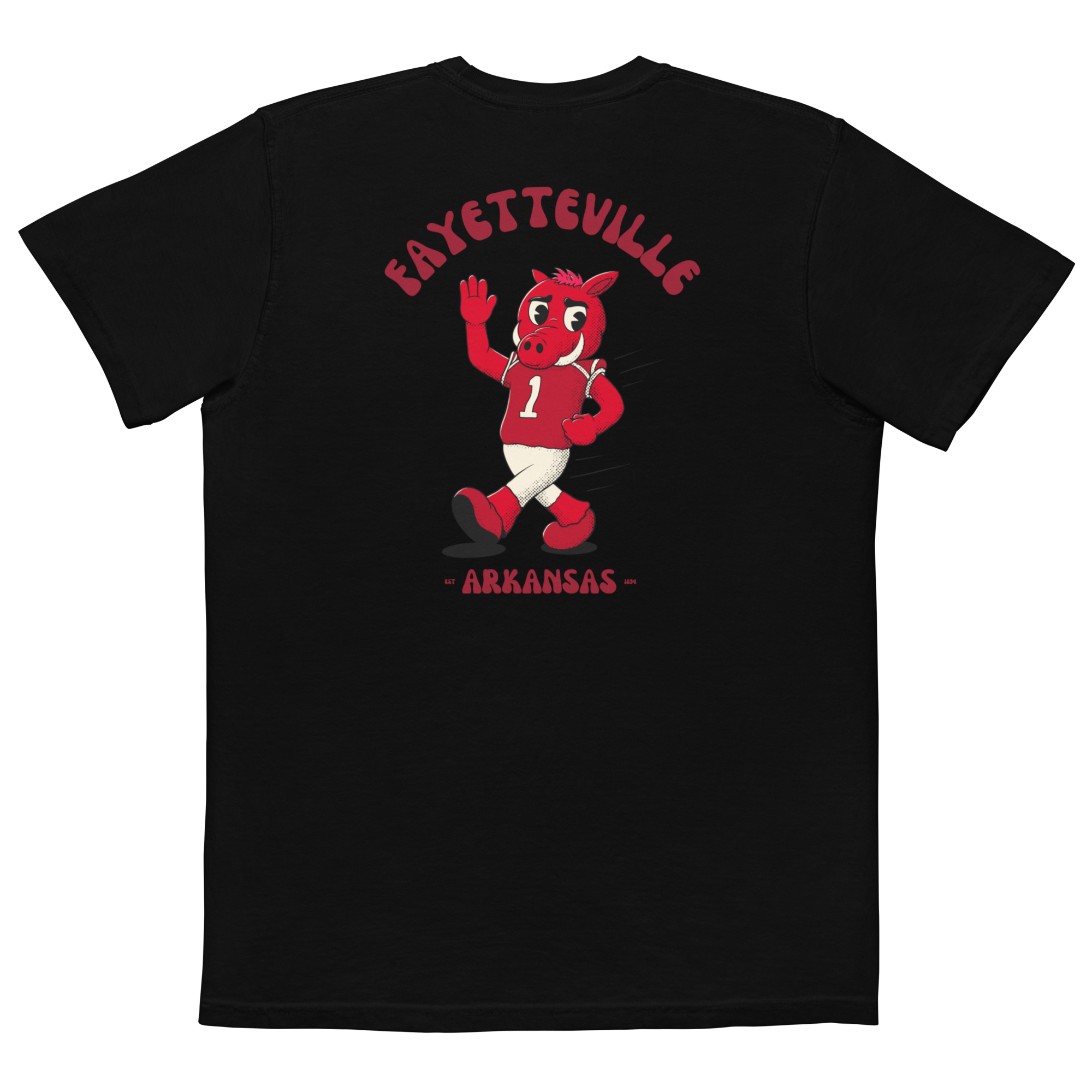 Fayetteville Arkansas Razorbacks vintage pocket t-shirt - black back