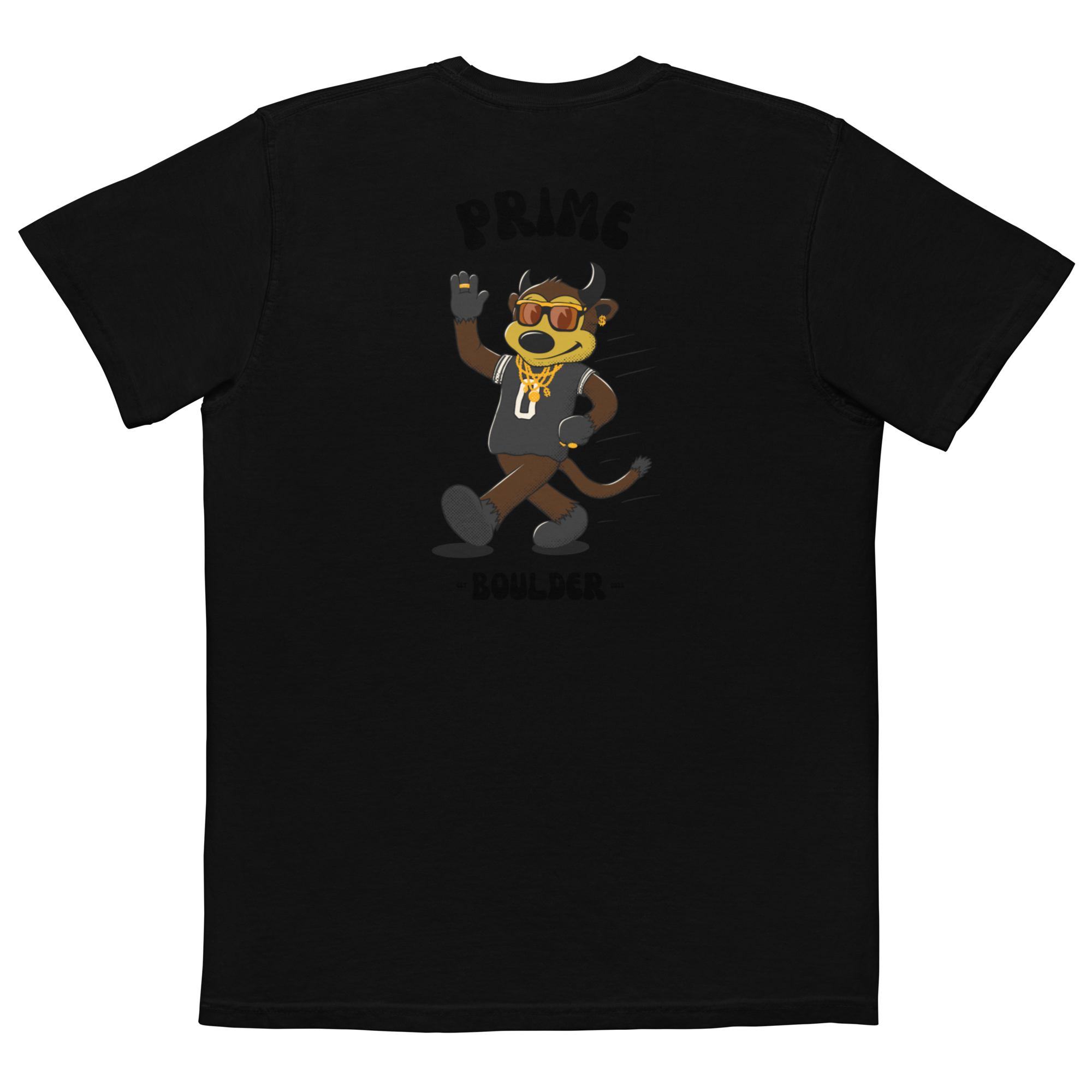 Prime Boulder Colorado Buffaloes vintage pocket t-shirt - black back