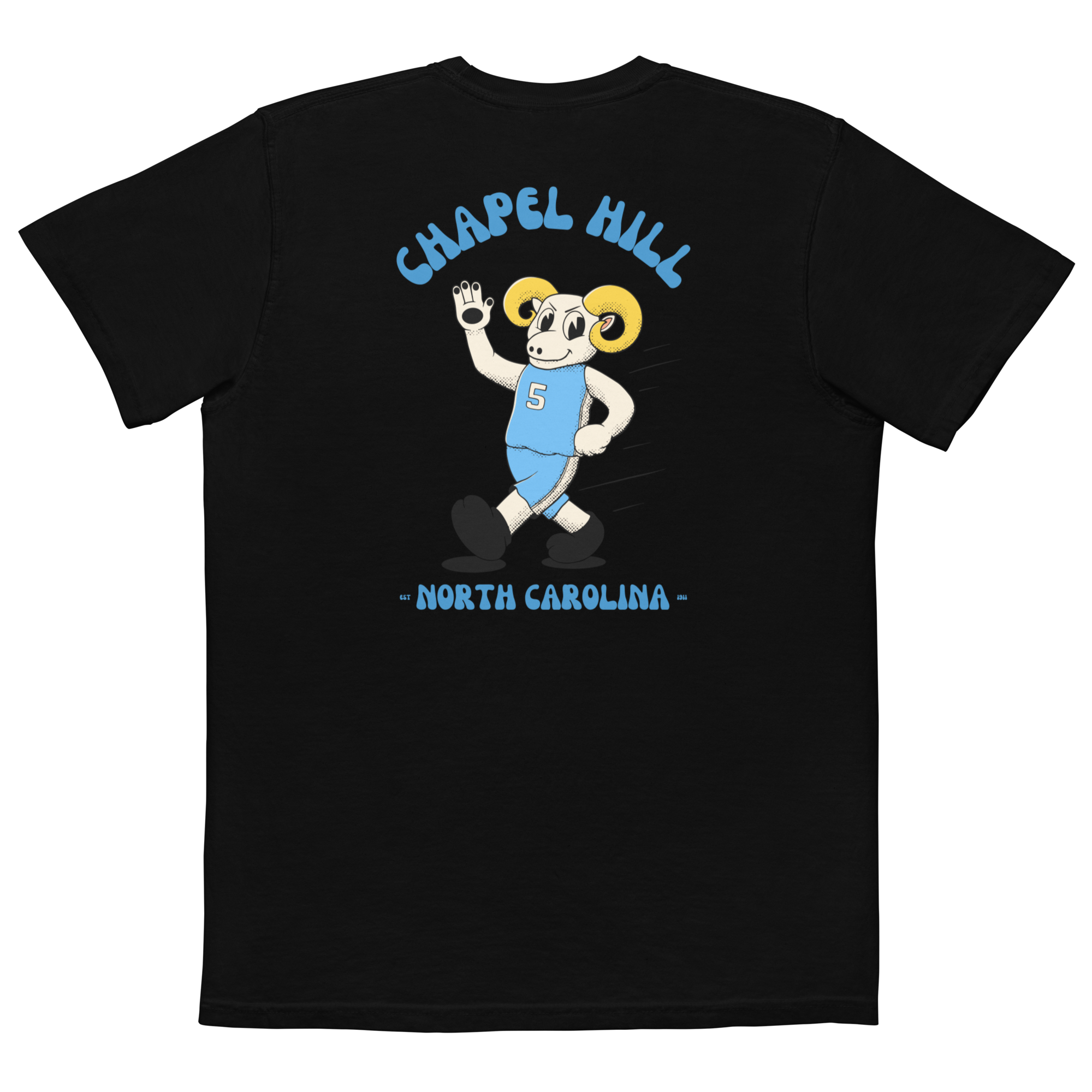 Chapel Hill North Carolina Tar Heels vintage pocket t-shirt - black back
