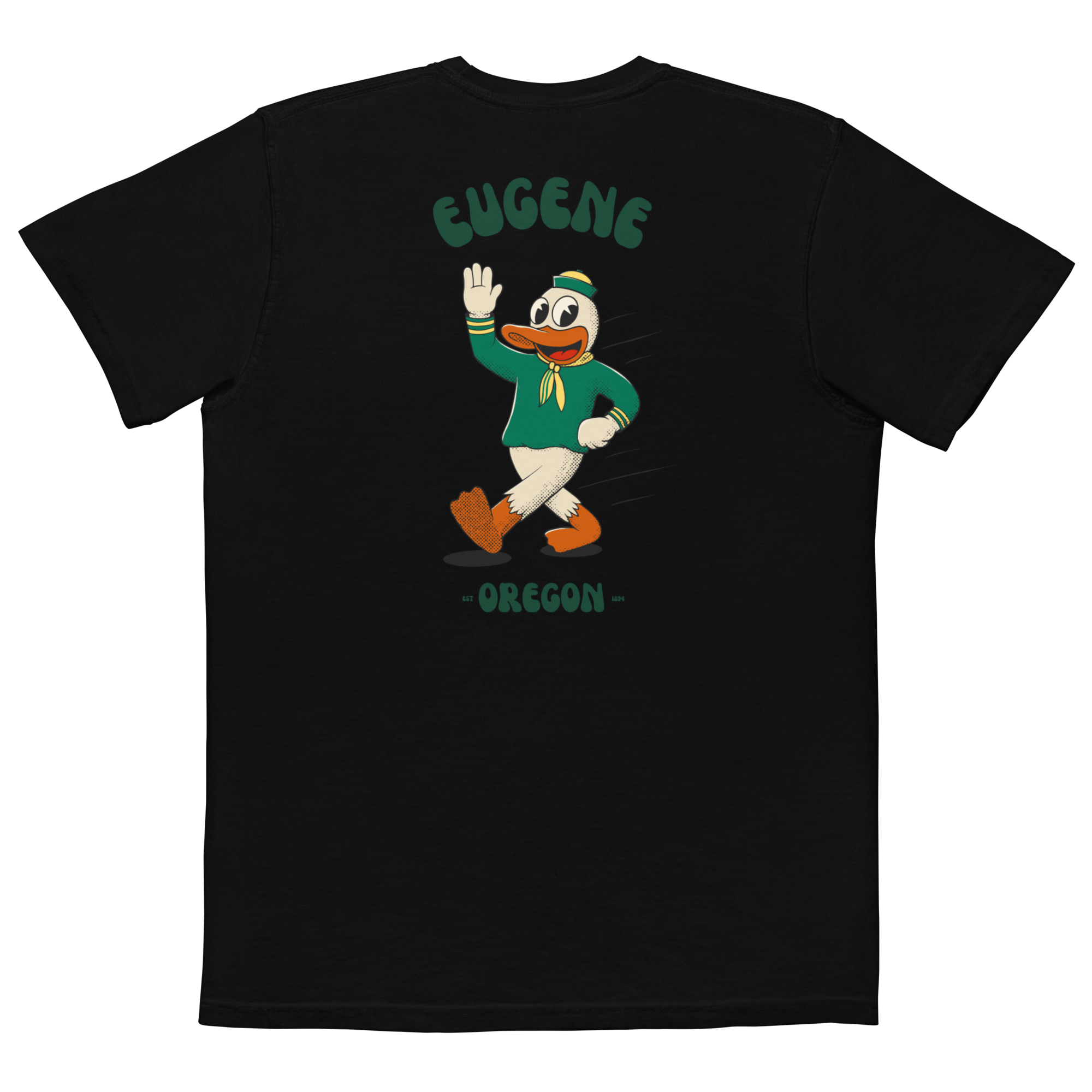 Eugene Oregon Ducks vintage pocket t-shirt - black back
