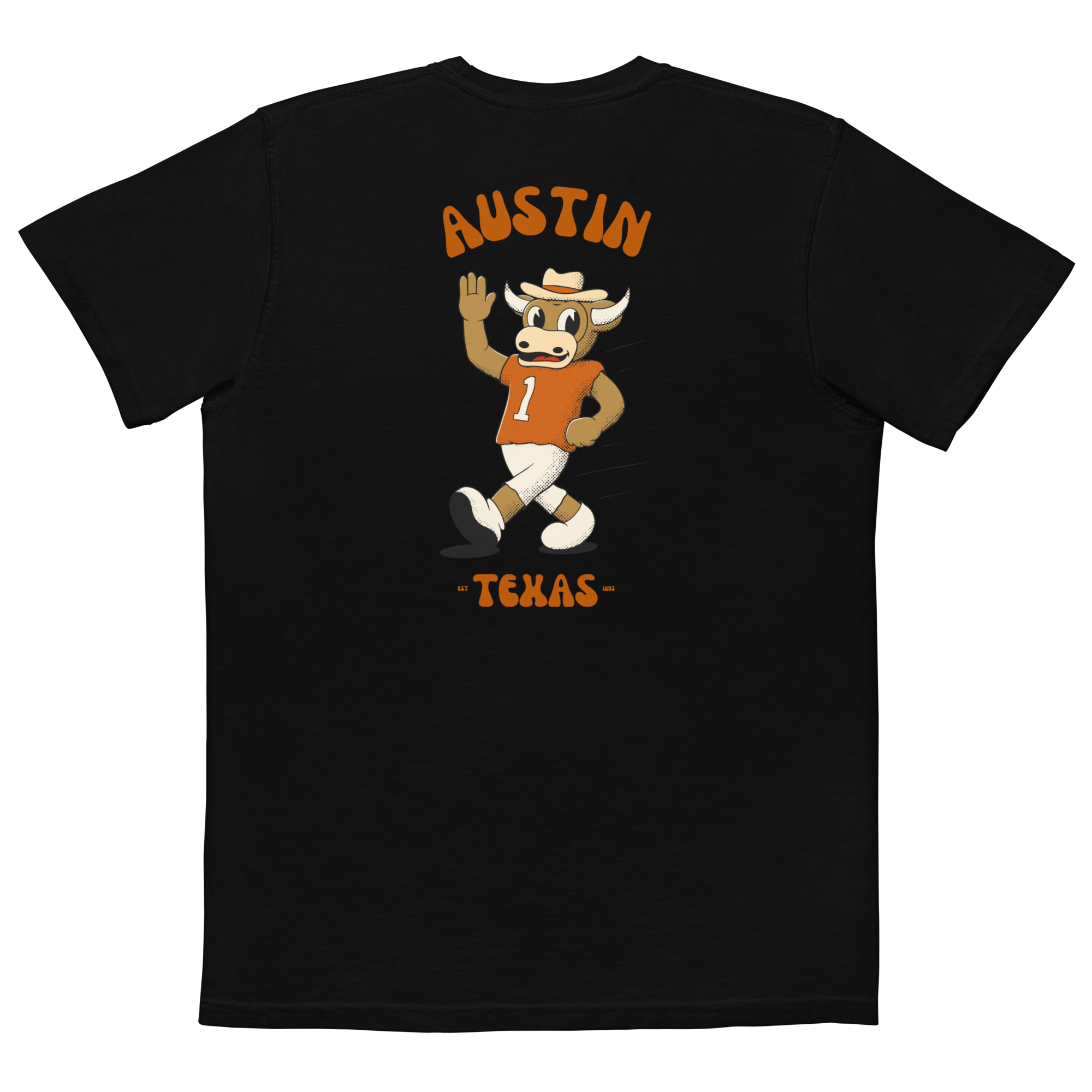 Austin Texas Longhorns vintage pocket t-shirt - black back