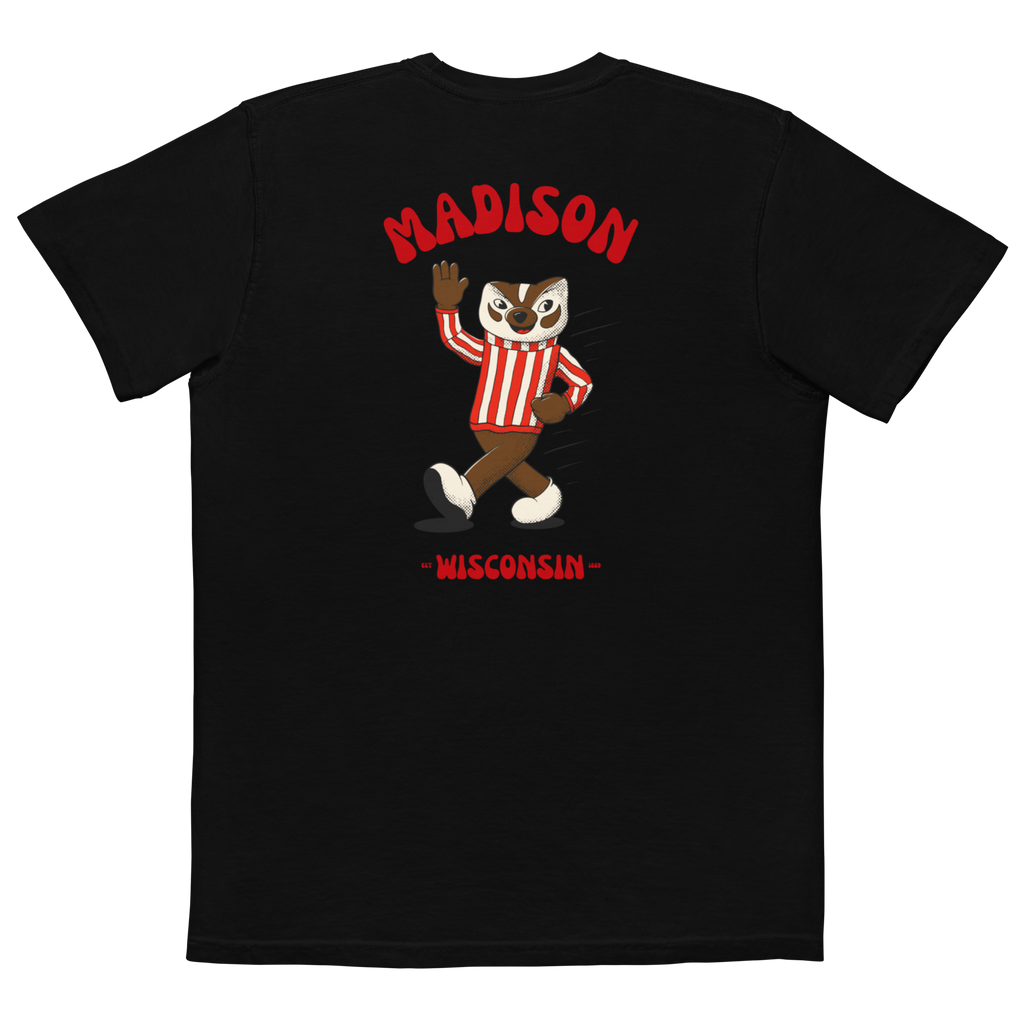 Madison Wisconsin Badgers vintage pocket t-shirt - black back