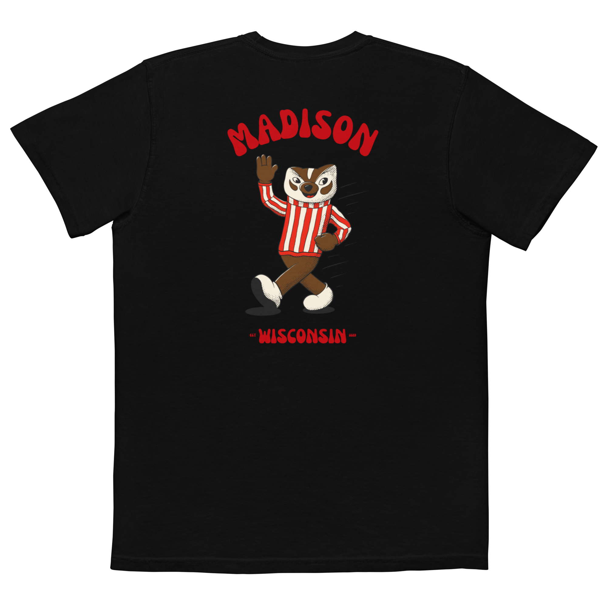 Madison Wisconsin Badgers vintage pocket t-shirt - black back